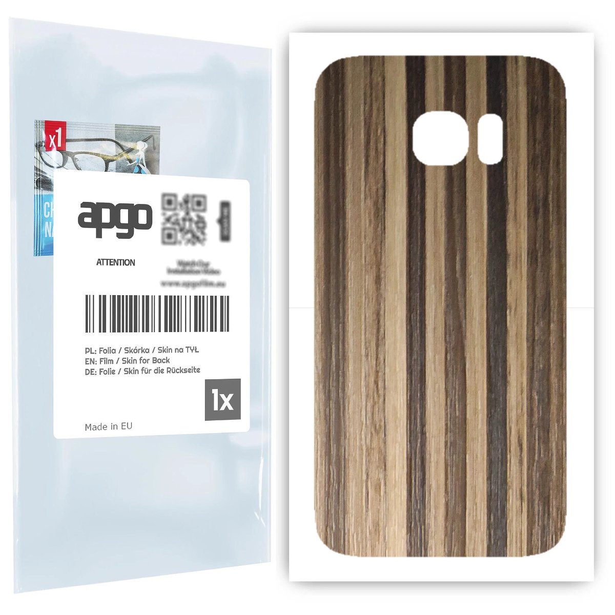 Folia naklejka skórka strukturalna na TYŁ do Samsung Galaxy S7 -  Drewno Paski Mix - apgo SKINS