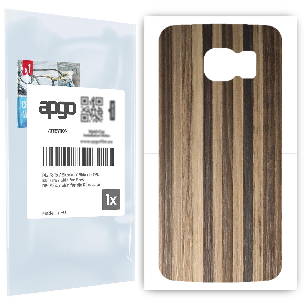 Folia naklejka skórka strukturalna na TYŁ do Samsung Galaxy S6 G920 -  Drewno Paski Mix - apgo SKINS