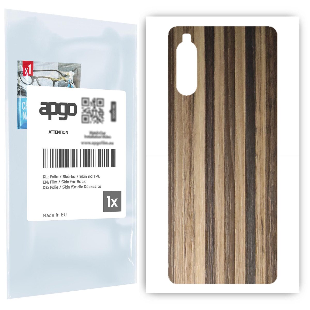 Folia naklejka skórka strukturalna na TYŁ do Sony Xperia 10 II -  Drewno Paski Mix - apgo SKINS