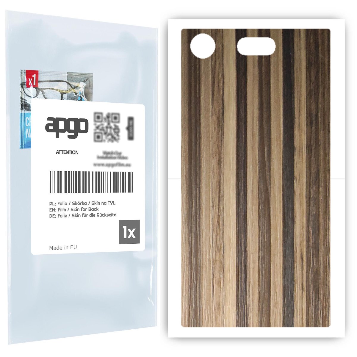 Folia naklejka skórka strukturalna na TYŁ do Sony Xperia XZ1 Compact -  Drewno Paski Mix - apgo SKINS