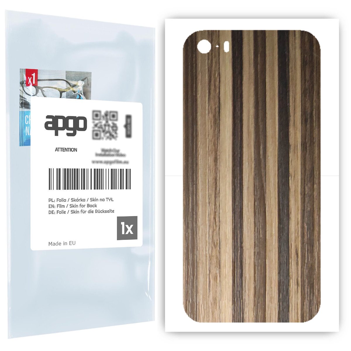 Folia naklejka skórka strukturalna na TYŁ do Apple iPhone 5s -  Drewno Paski Mix - apgo SKINS