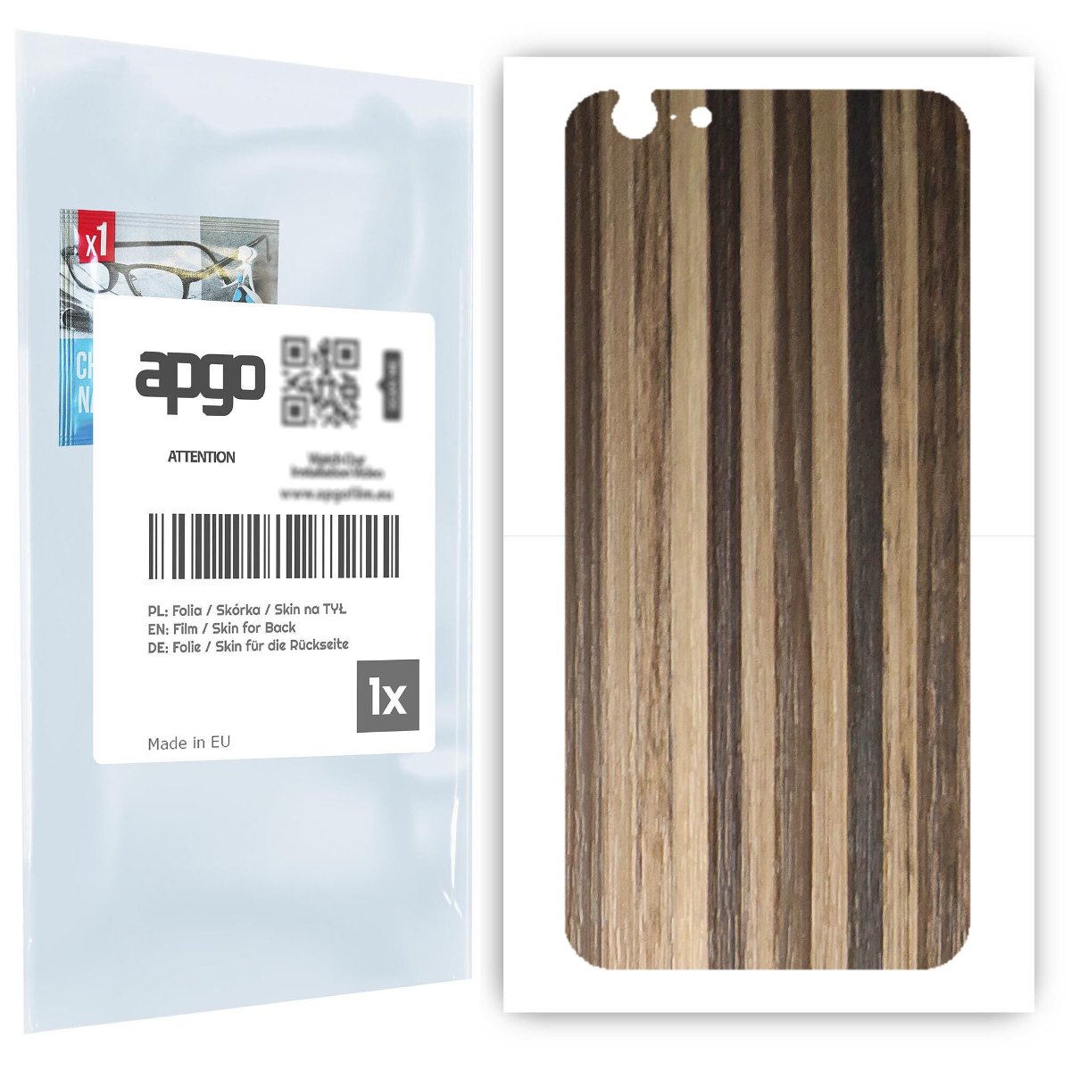 Folia naklejka skórka strukturalna na TYŁ do Apple iPhone 6 -  Drewno Paski Mix - apgo SKINS