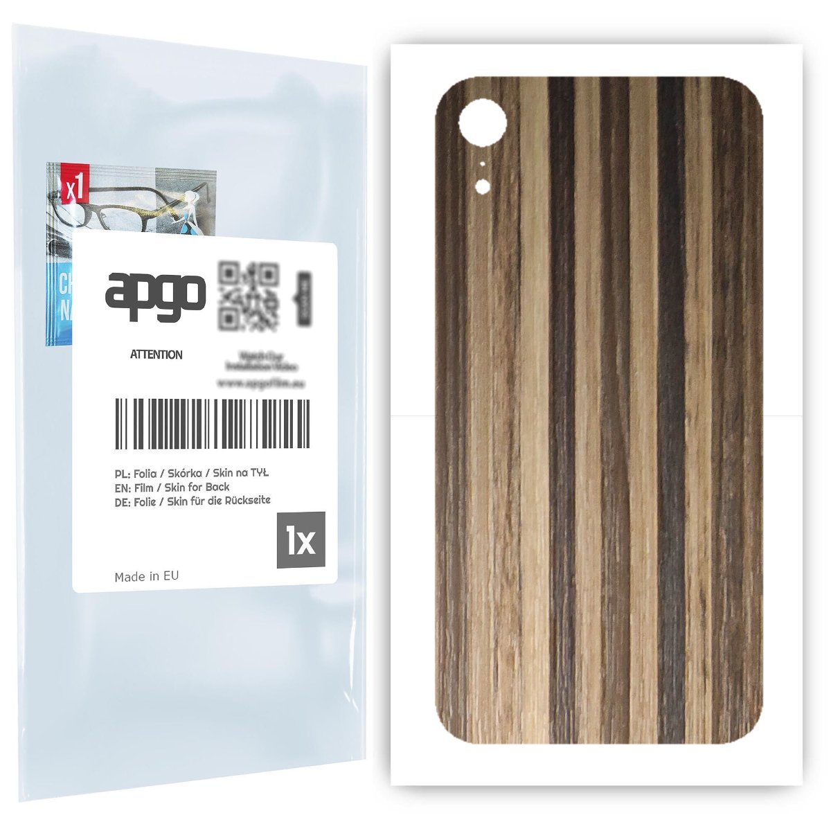Folia naklejka skórka strukturalna na TYŁ do Apple iPhone XR -  Drewno Paski Mix - apgo SKINS
