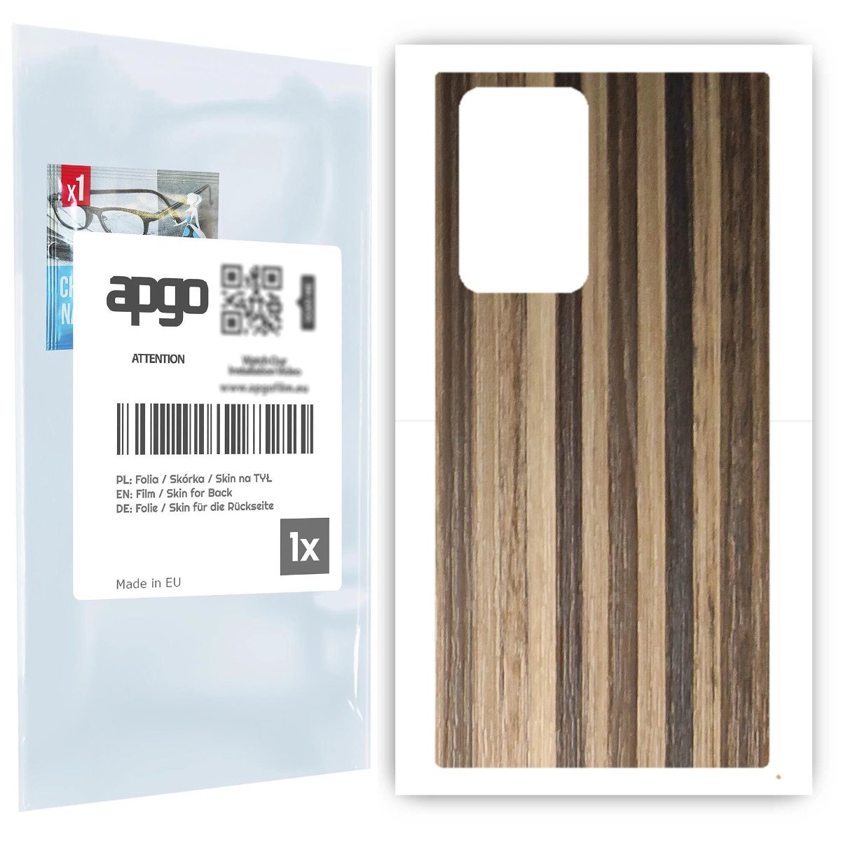 Folia naklejka skórka strukturalna na TYŁ do Samsung Galaxy Note20 Ultra -  Drewno Paski Mix - apgo SKINS