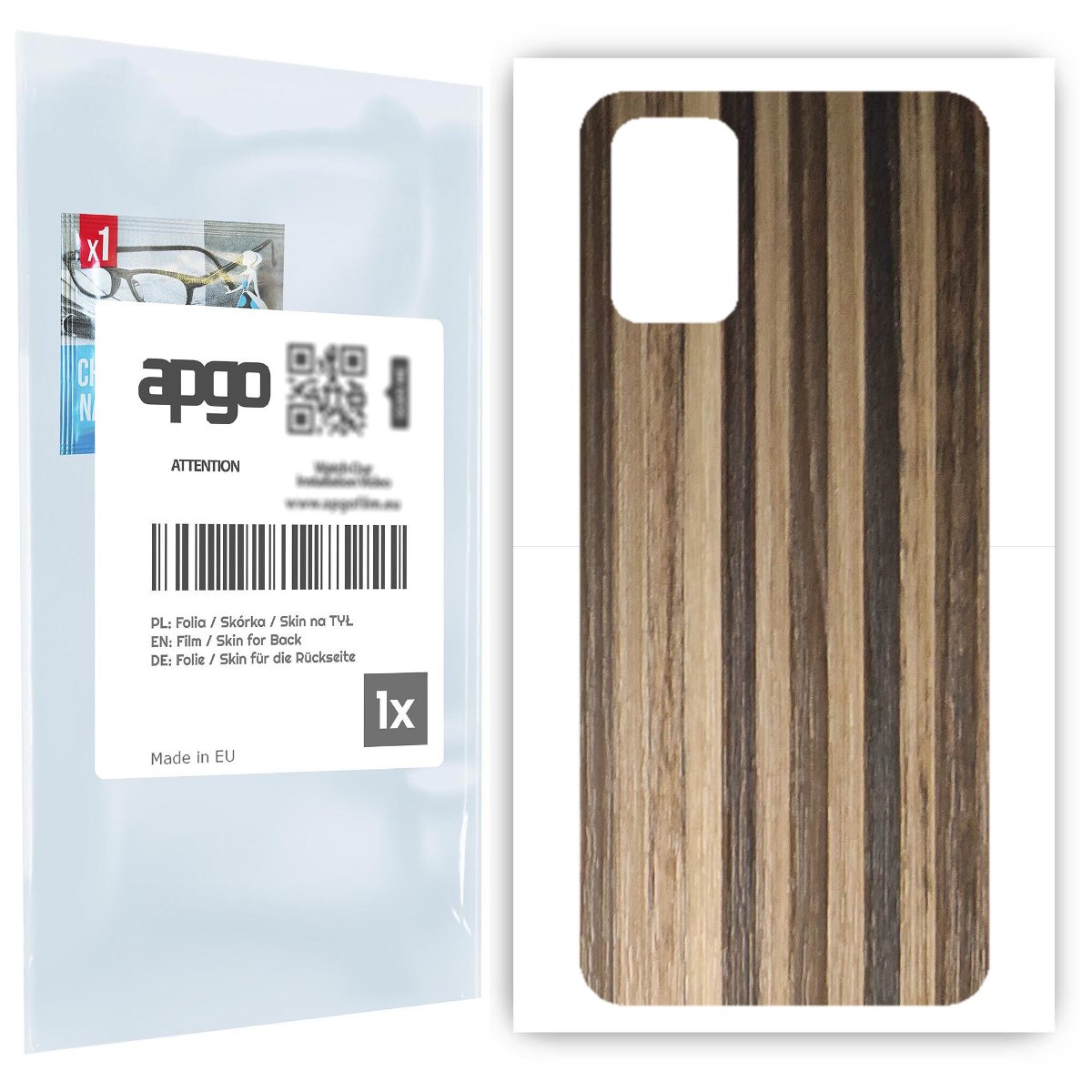 Folia naklejka skórka strukturalna na TYŁ do Samsung Galaxy A02s -  Drewno Paski Mix - apgo SKINS