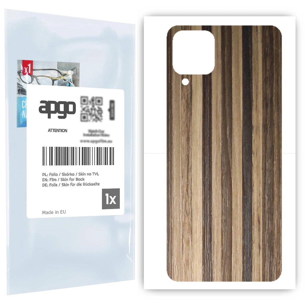 Folia naklejka skórka strukturalna na TYŁ do Samsung Galaxy A12 -  Drewno Paski Mix - apgo SKINS