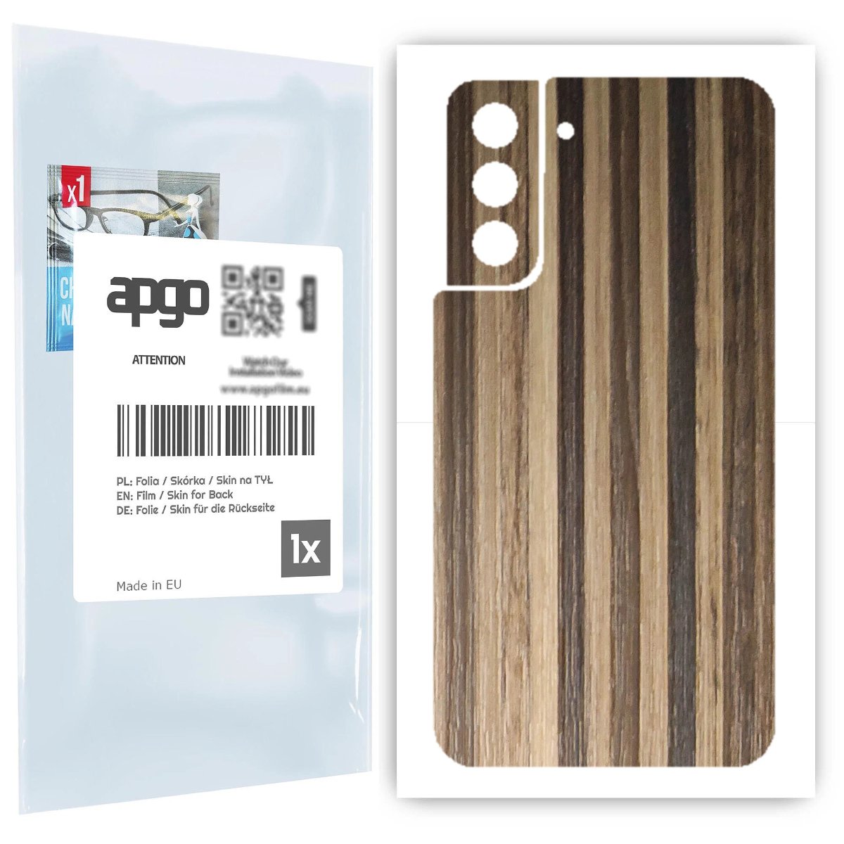Folia naklejka skórka strukturalna na TYŁ do Samsung Galaxy S21 5G -  Drewno Paski Mix - apgo SKINS