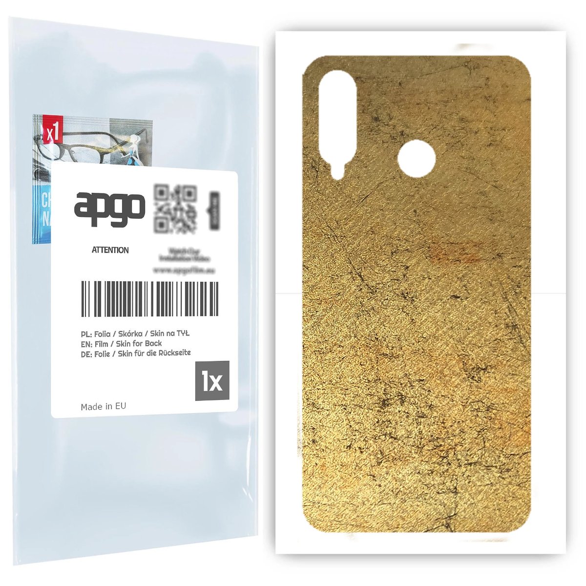 Folia naklejka skórka strukturalna na TYŁ do Huawei P30 lite -  Antyczne Złoto - apgo SKINS