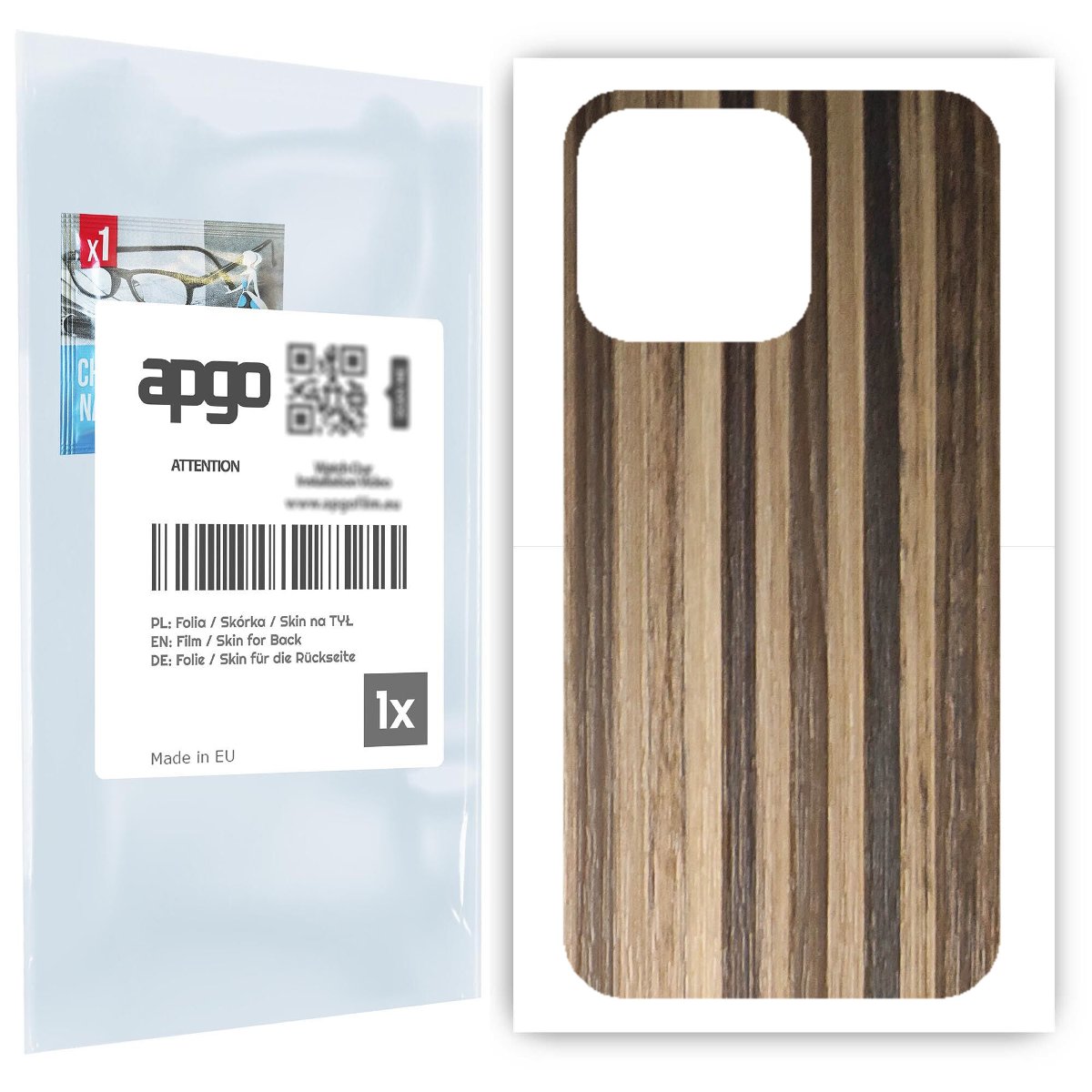 Folia naklejka skórka strukturalna na TYŁ do Apple iPhone 13 Pro -  Drewno Paski Mix - apgo SKINS