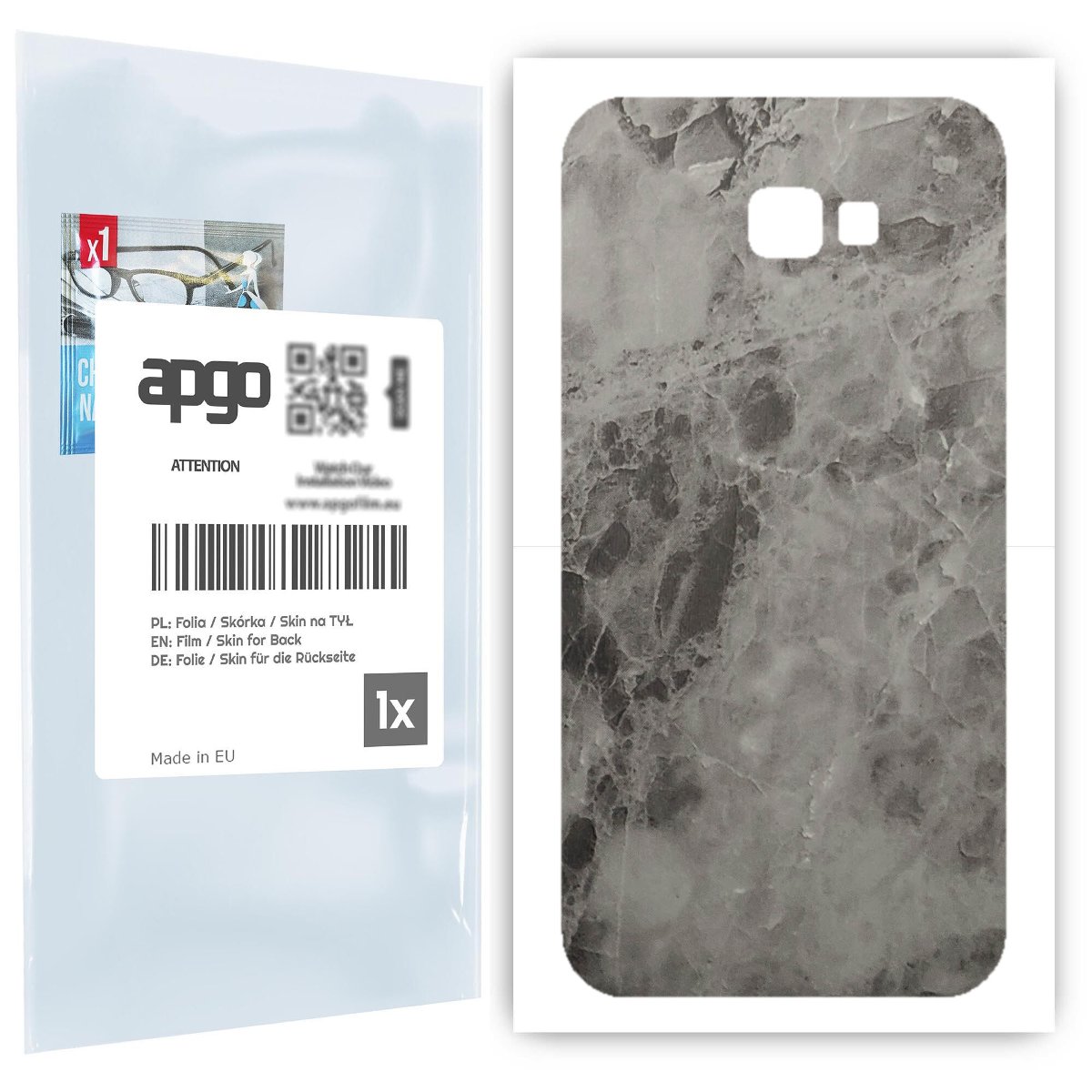 Folia naklejka skórka strukturalna na TYŁ do Samsung Galaxy A7 (2017) -  Marmur Czarny - apgo SKINS