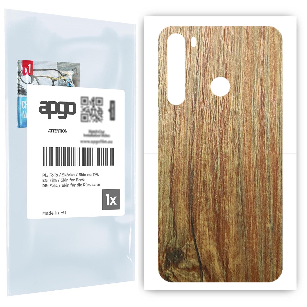 Folia naklejka skórka strukturalna na TYŁ do HTC Desire 20 Pro -  Drewno Sosna Antyczna - apgo SKINS