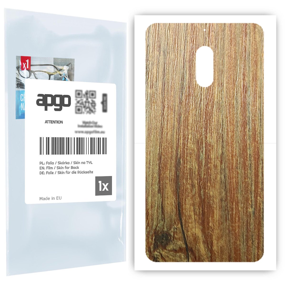 Folia naklejka skórka strukturalna na TYŁ do Nokia 6 -  Drewno Sosna Antyczna - apgo SKINS