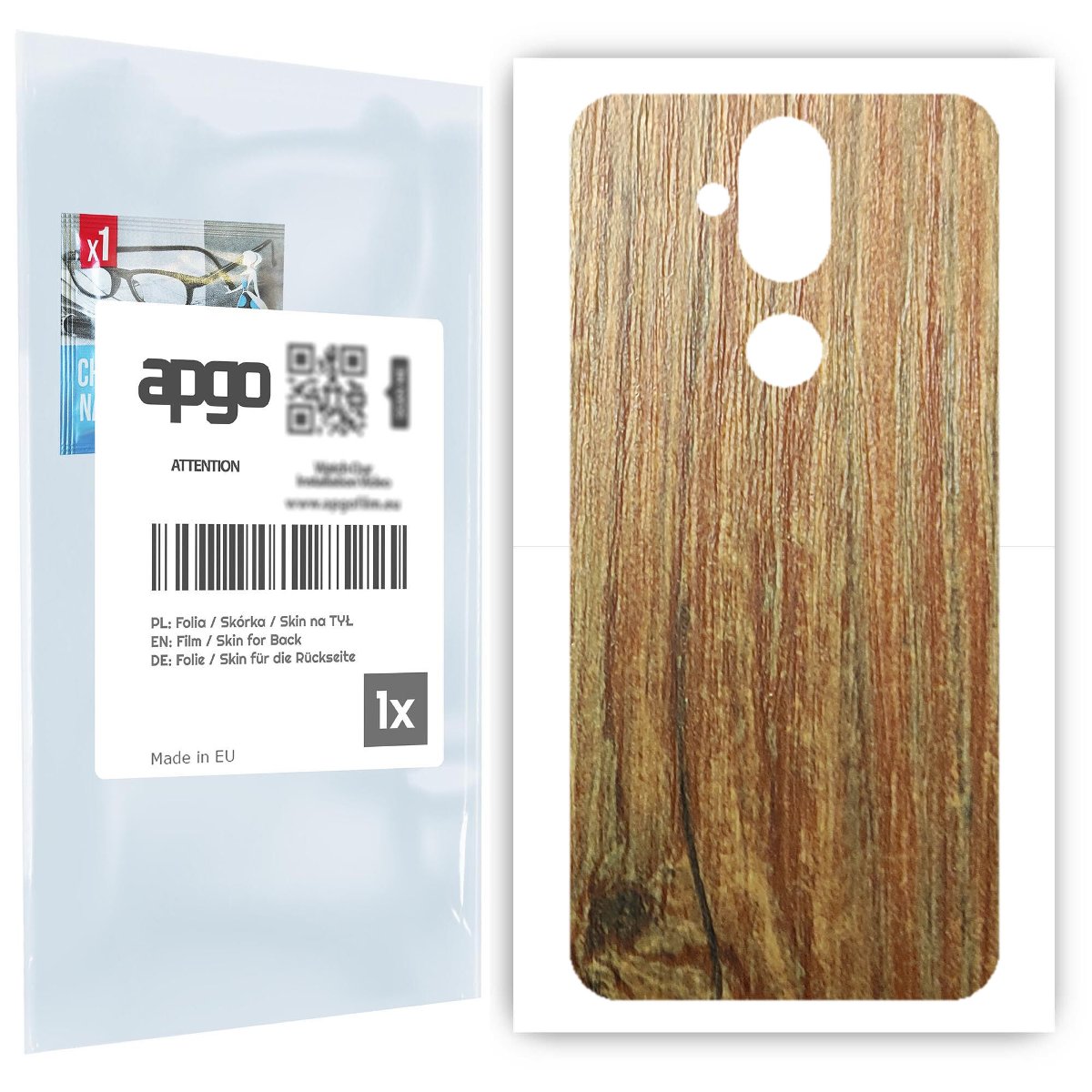 Folia naklejka skórka strukturalna na TYŁ do Nokia 8.1 (Nokia X7) -  Drewno Sosna Antyczna - apgo SKINS