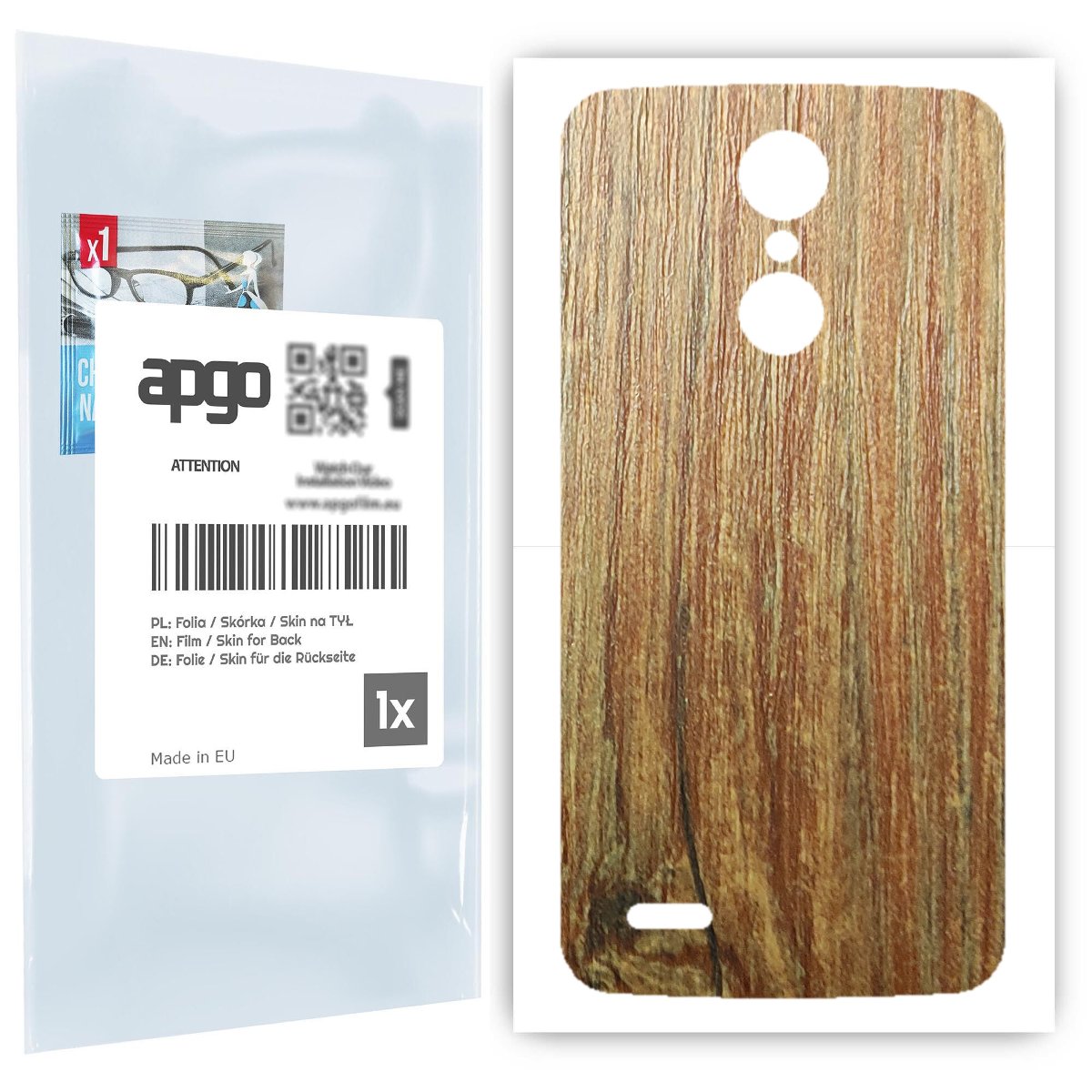 Folia naklejka skórka strukturalna na TYŁ do LG K8 (2017) -  Drewno Sosna Antyczna - apgo SKINS