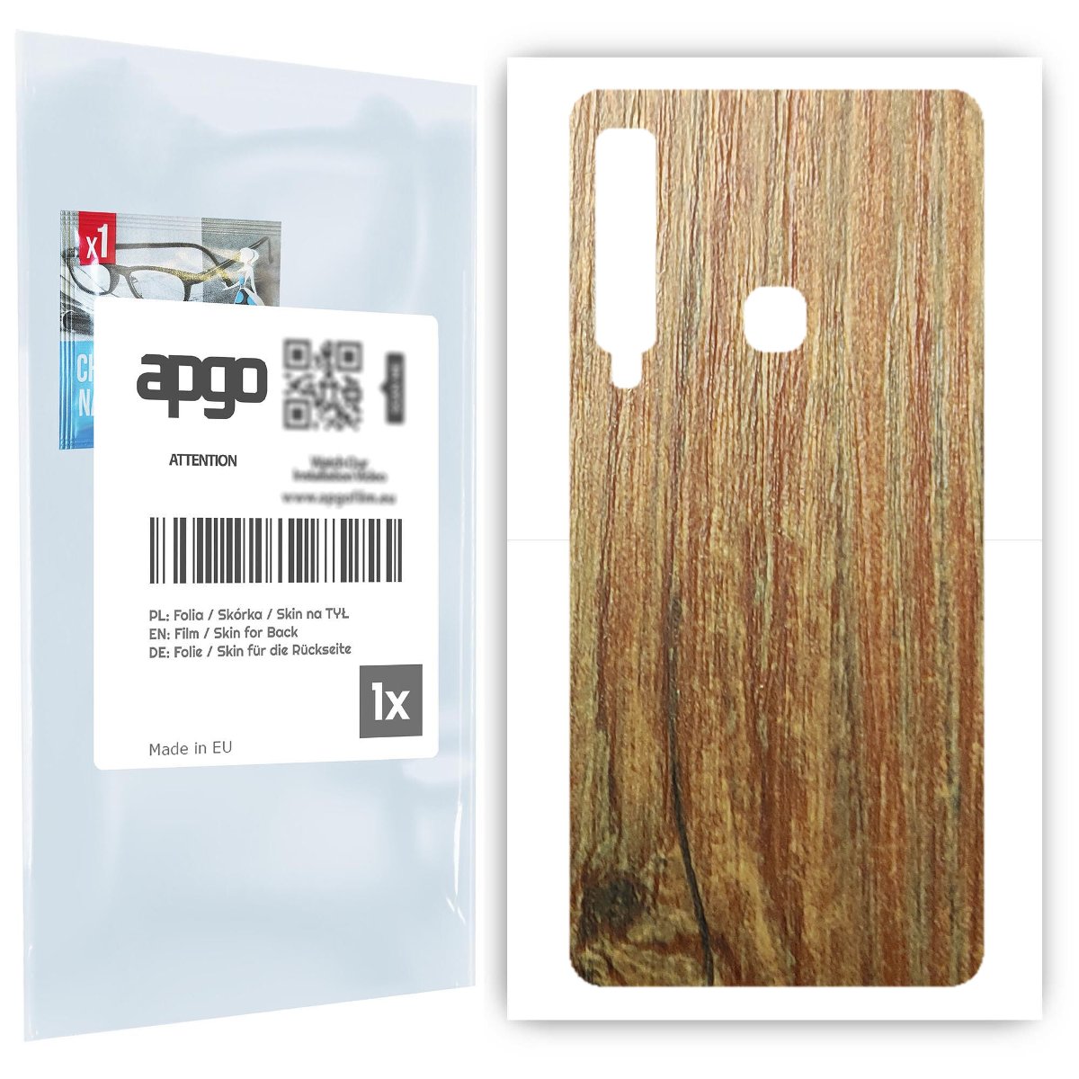 Folia naklejka skórka strukturalna na TYŁ do Samsung Galaxy A9 (2018) -  Drewno Sosna Antyczna - apgo SKINS