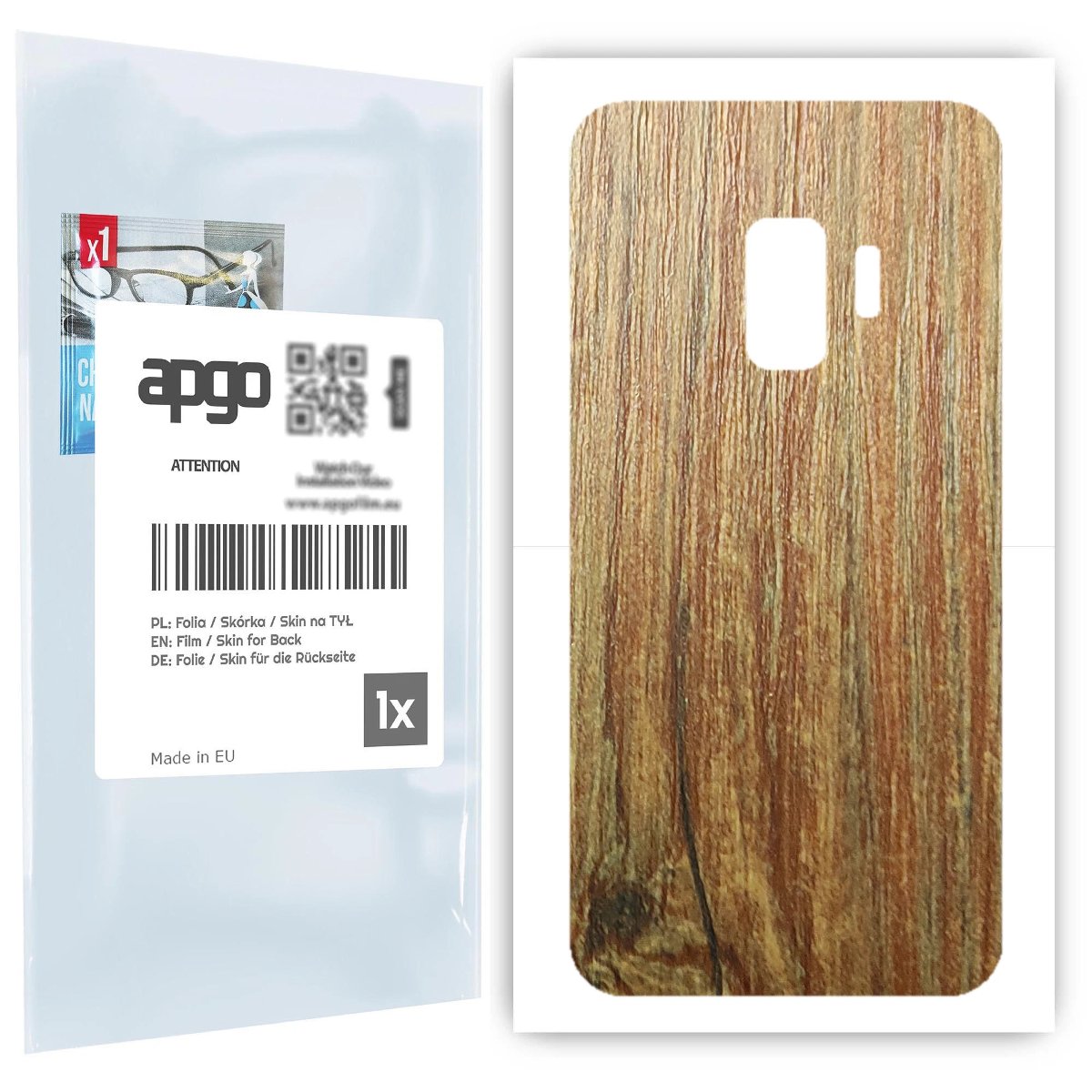 Folia naklejka skórka strukturalna na TYŁ do Samsung Galaxy S9 -  Drewno Sosna Antyczna - apgo SKINS