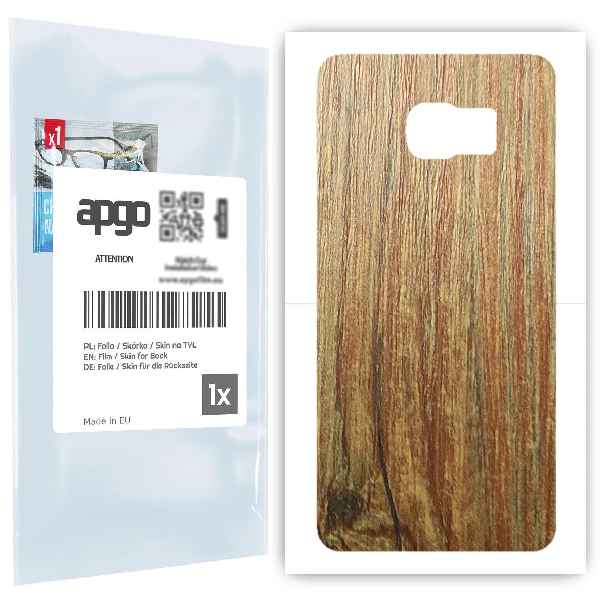 Folia naklejka skórka strukturalna na TYŁ do Samsung Galaxy S6 Edge+ SM-G928F -  Drewno Sosna Antyczna - apgo SKINS