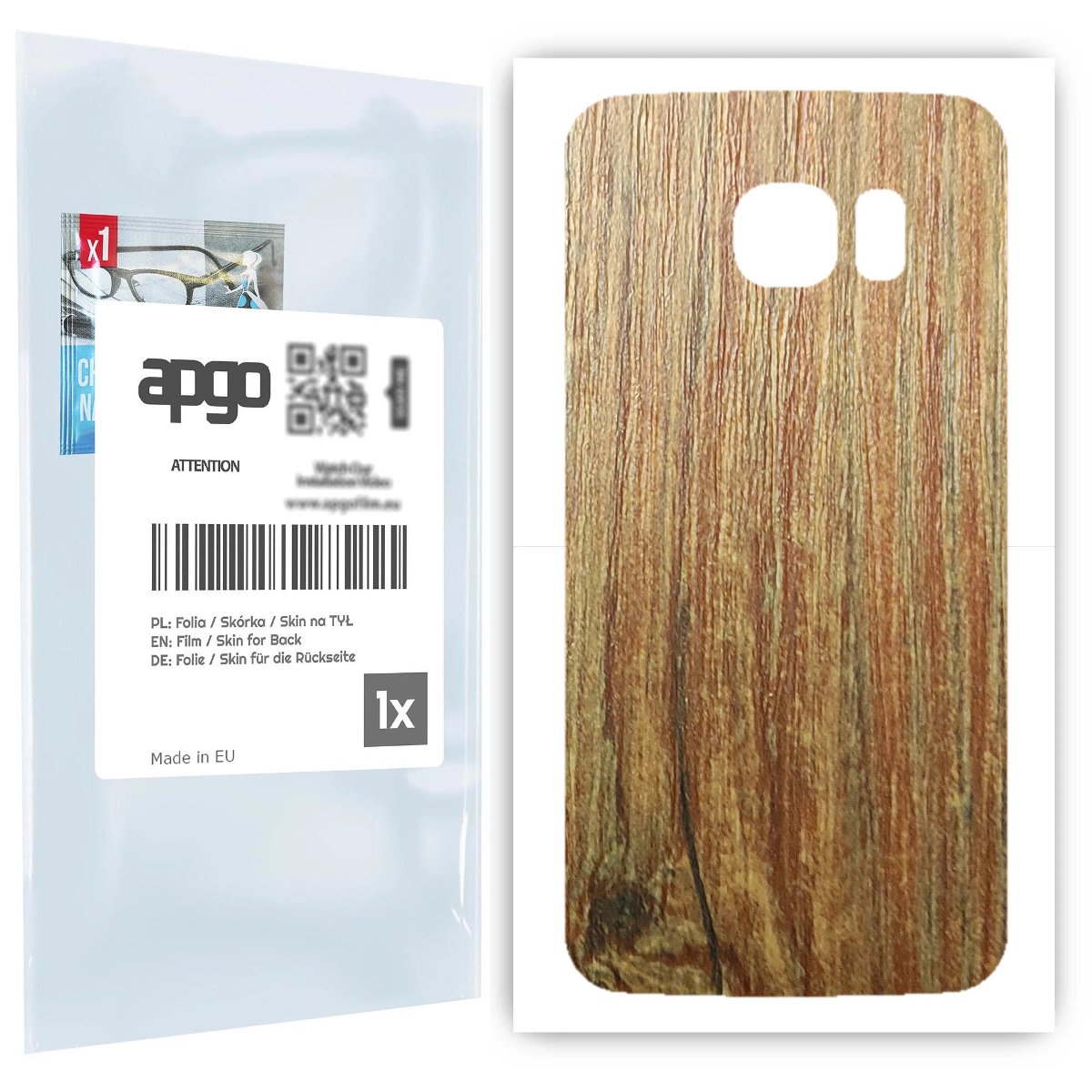 Folia naklejka skórka strukturalna na TYŁ do Samsung Galaxy S6 Edge SM-G925F -  Drewno Sosna Antyczna - apgo SKINS