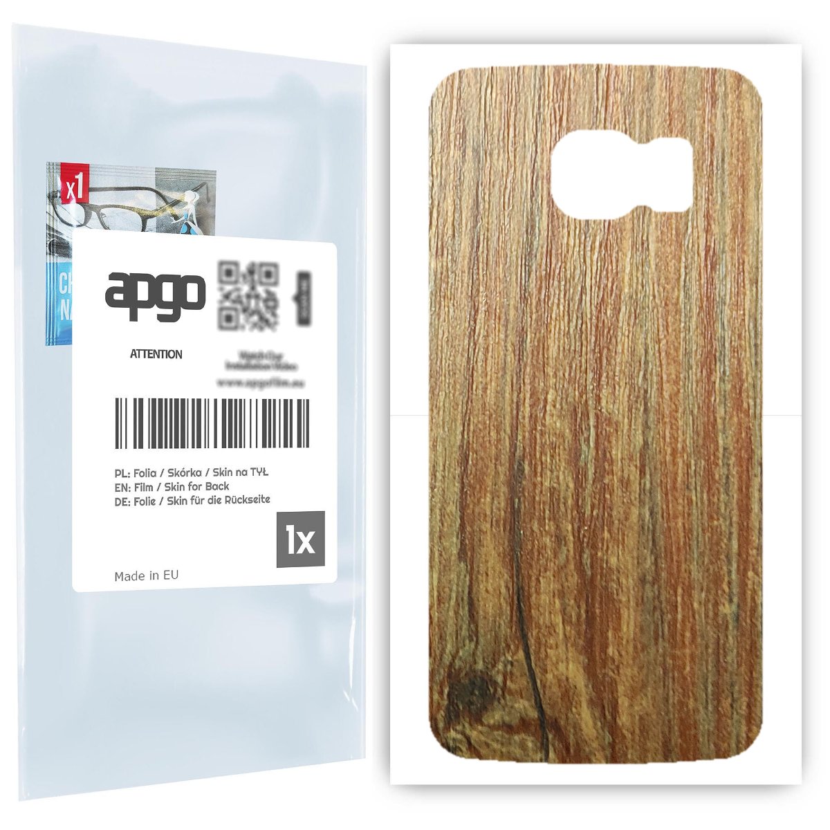 top Folia naklejka skórka strukturalna na TYŁ do Samsung Galaxy S6 G920 -  Drewno Sosna Antyczna - apgo SKINS