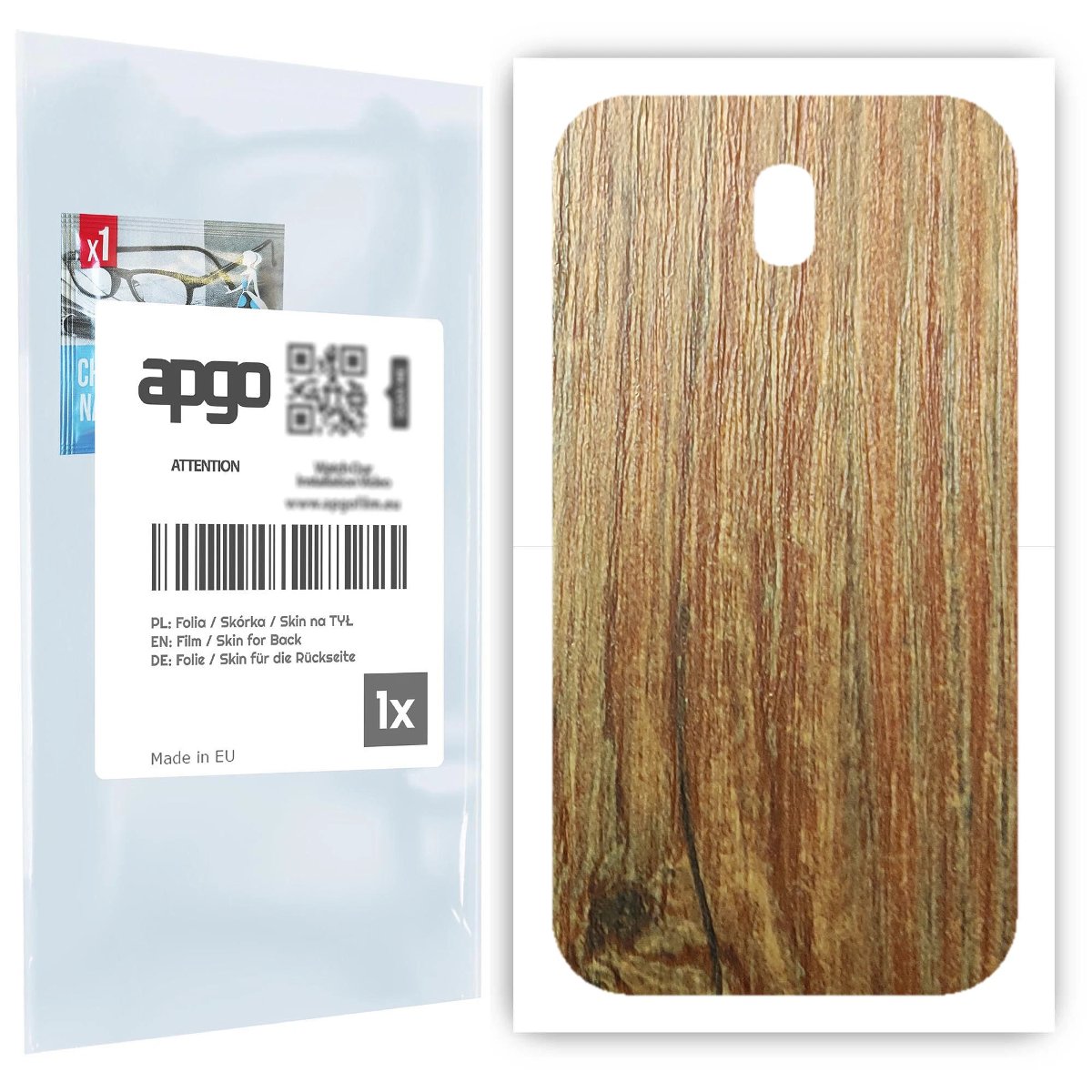 Folia naklejka skórka strukturalna na TYŁ do Samsung Galaxy J7 (2017) -  Drewno Sosna Antyczna - apgo SKINS