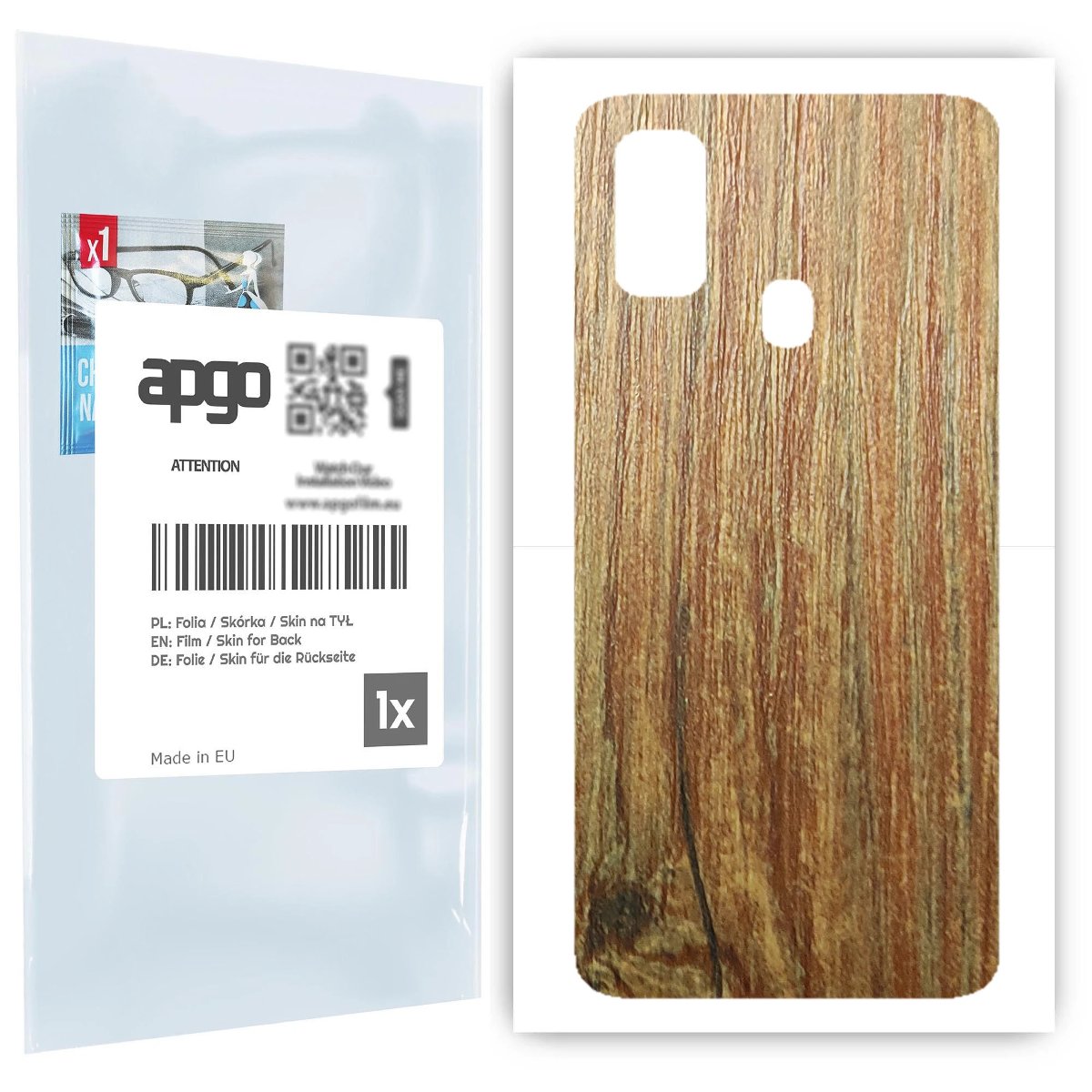 Folia naklejka skórka strukturalna na TYŁ do Samsung Galaxy M21 -  Drewno Sosna Antyczna - apgo SKINS