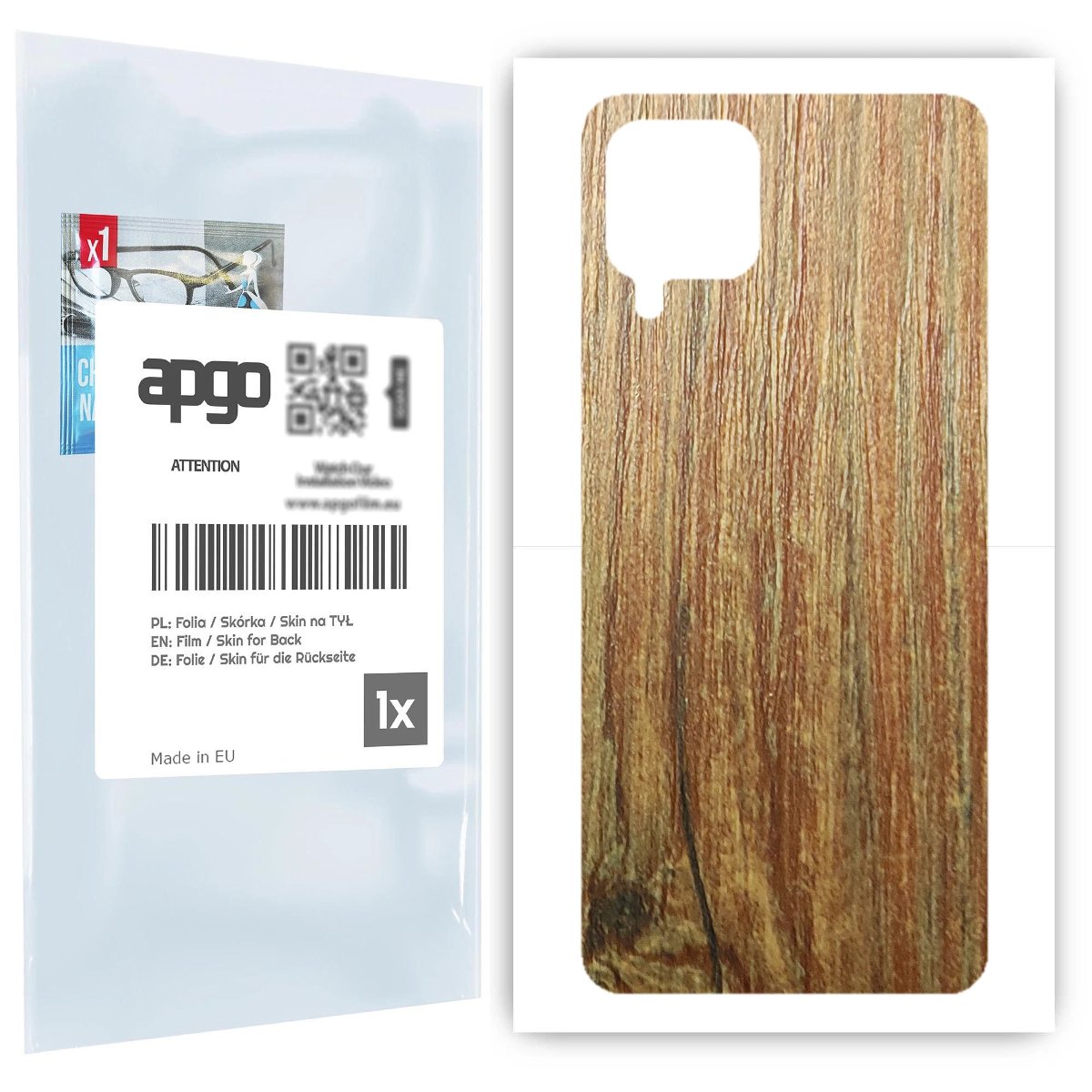 Folia naklejka skórka strukturalna na TYŁ do Samsung Galaxy A22 -  Drewno Sosna Antyczna - apgo SKINS