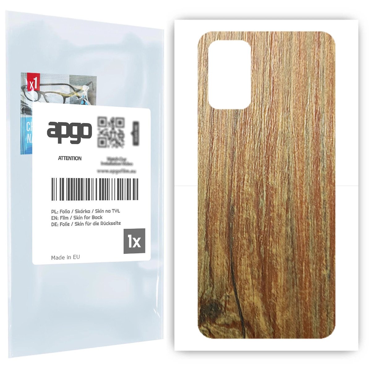 Folia naklejka skórka strukturalna na TYŁ do Samsung Galaxy A03S -  Drewno Sosna Antyczna - apgo SKINS