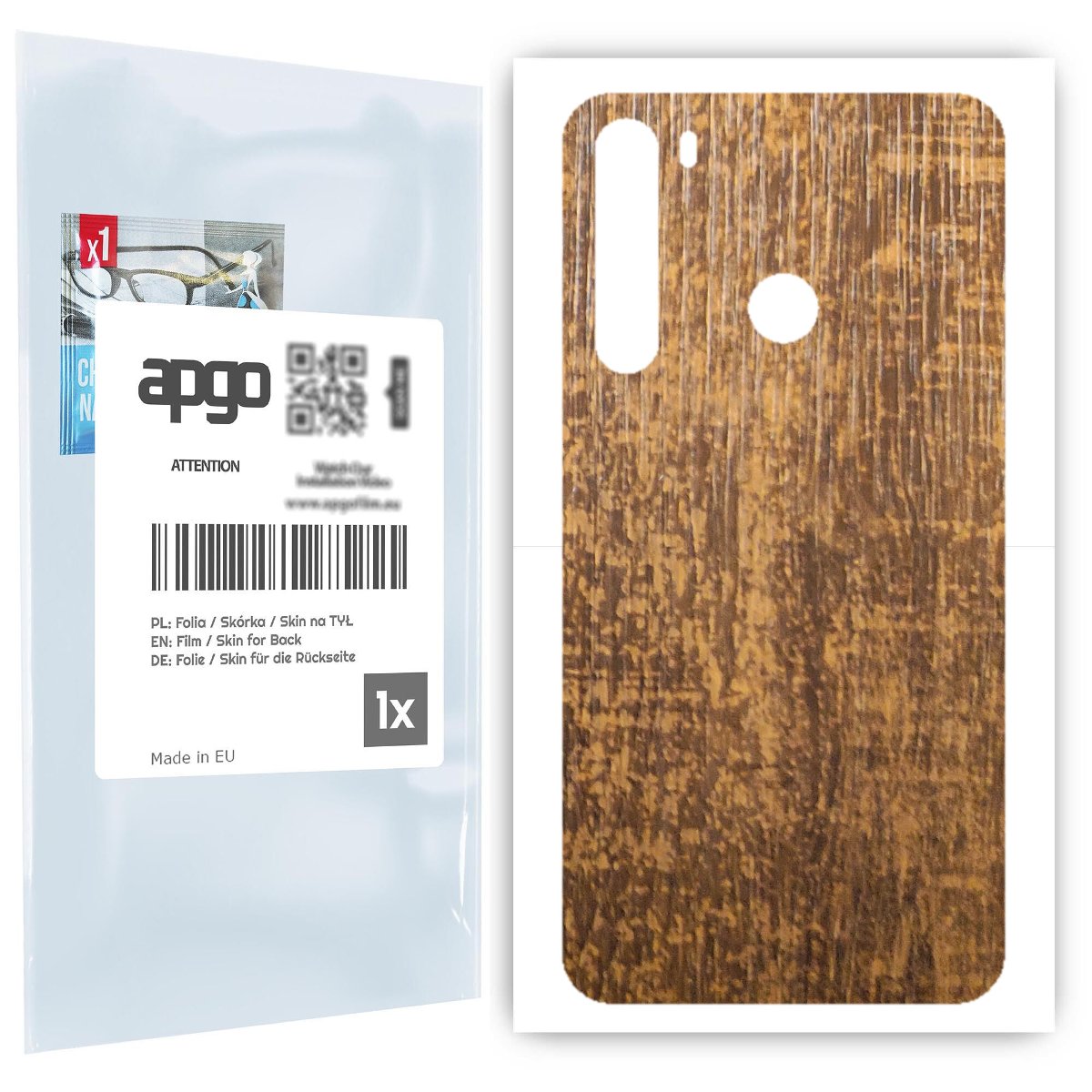 Folia naklejka skórka strukturalna na TYŁ do HTC Desire 20 Pro -  Drewno Dąb Stary - apgo SKINS