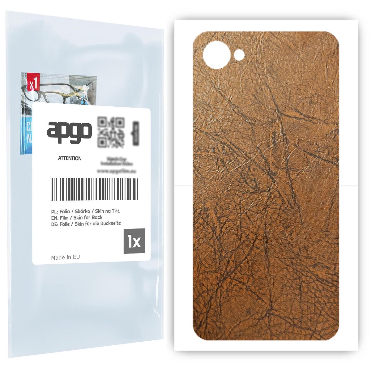 Folia naklejka skórka strukturalna na TYŁ do HTC Desire 12 -  Skóra Vintage - apgo SKINS