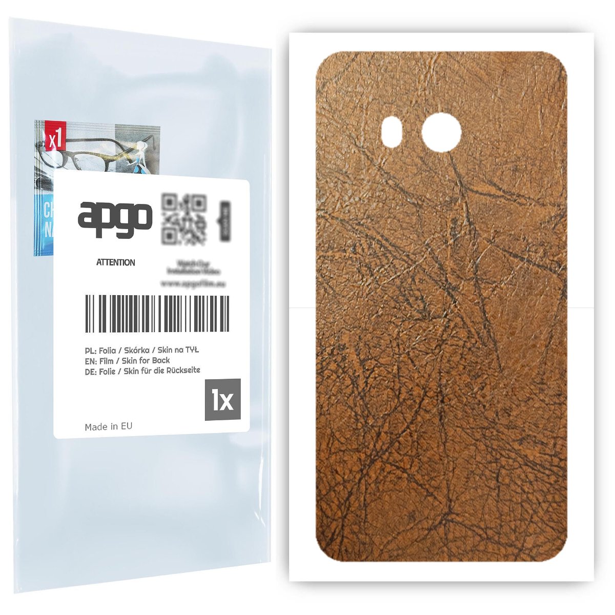 Folia naklejka skórka strukturalna na TYŁ do HTC U11 -  Skóra Vintage - apgo SKINS