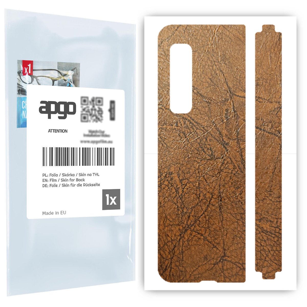 Folia naklejka skórka strukturalna na TYŁ do Samsung Galaxy Fold 5G -  Skóra Vintage - apgo SKINS