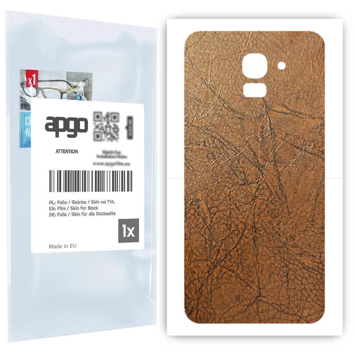 Folia naklejka skórka strukturalna na TYŁ do Samsung Galaxy J6 -  Skóra Vintage - apgo SKINS