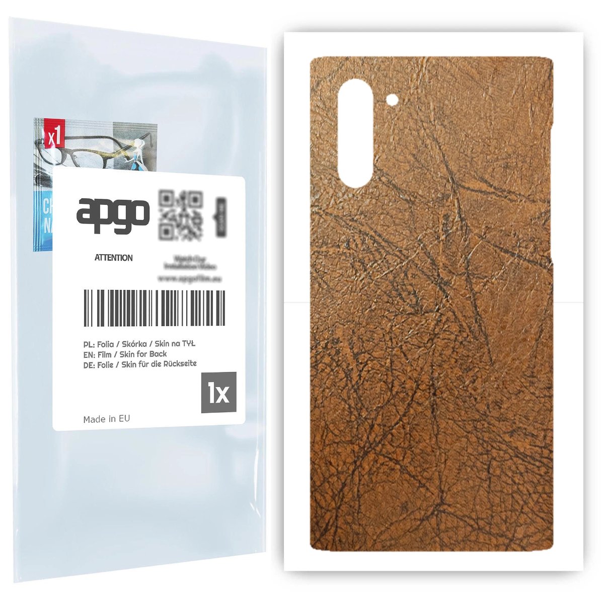 Folia naklejka skórka strukturalna na TYŁ do Samsung Galaxy Note 10 -  Skóra Vintage - apgo SKINS