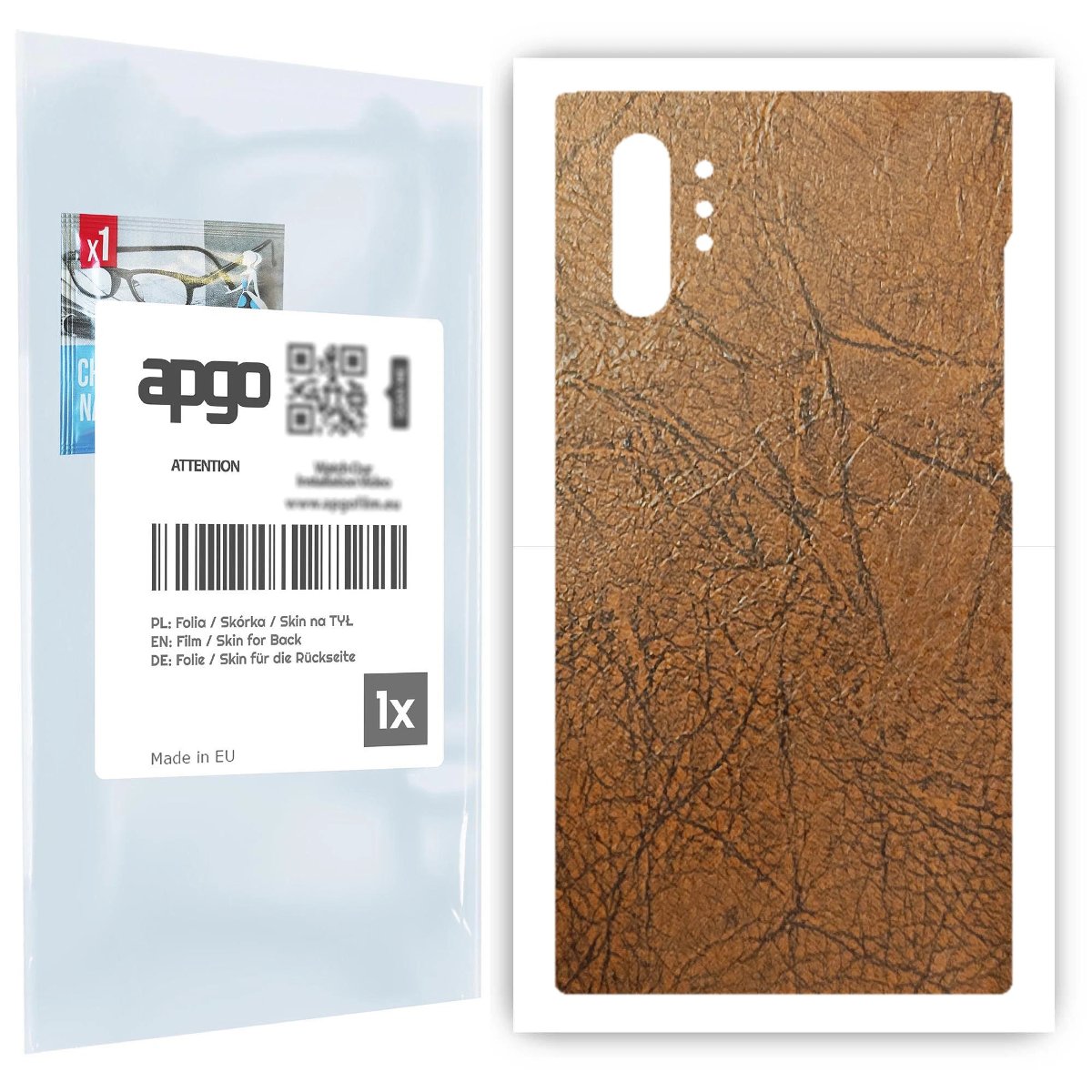 Folia naklejka skórka strukturalna na TYŁ do Samsung Galaxy Note 10+ 5G -  Skóra Vintage - apgo SKINS
