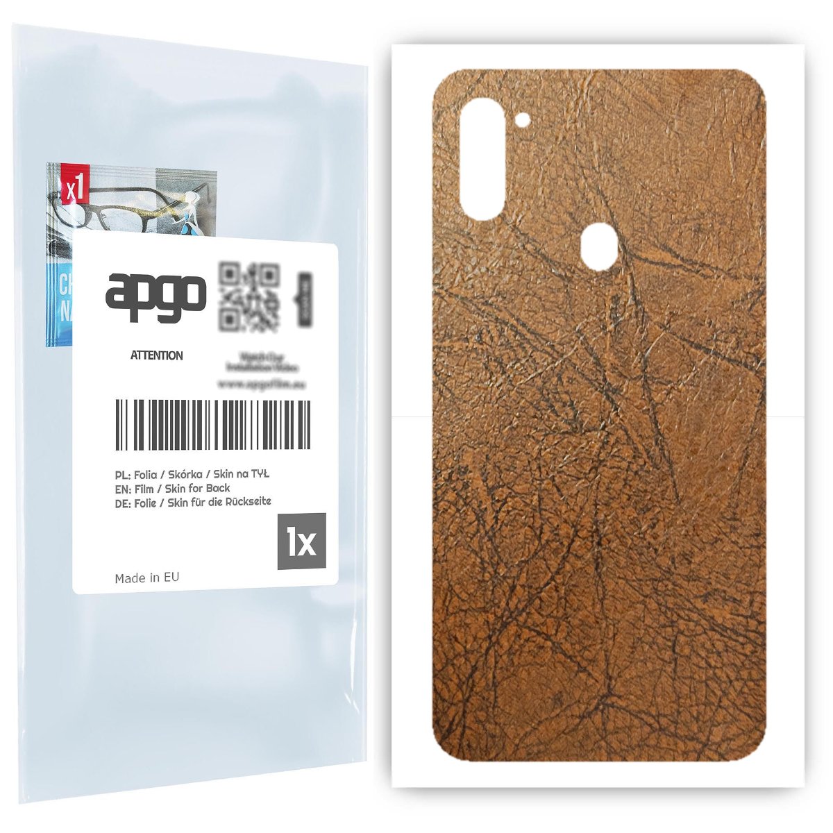 Folia naklejka skórka strukturalna na TYŁ do Samsung Galaxy M11 -  Skóra Vintage - apgo SKINS