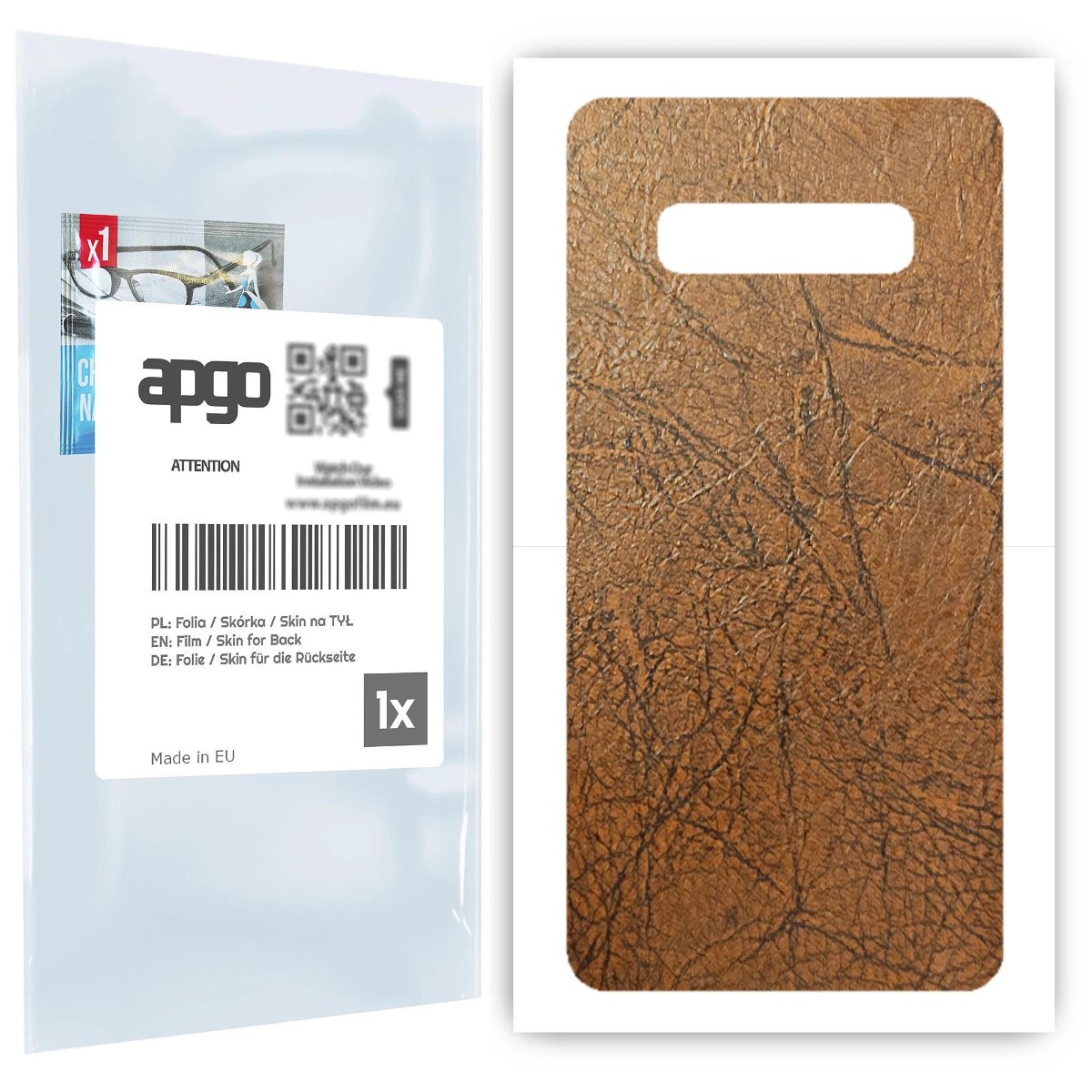 Folia naklejka skórka strukturalna na TYŁ do Samsung Galaxy S10+ -  Skóra Vintage - apgo SKINS