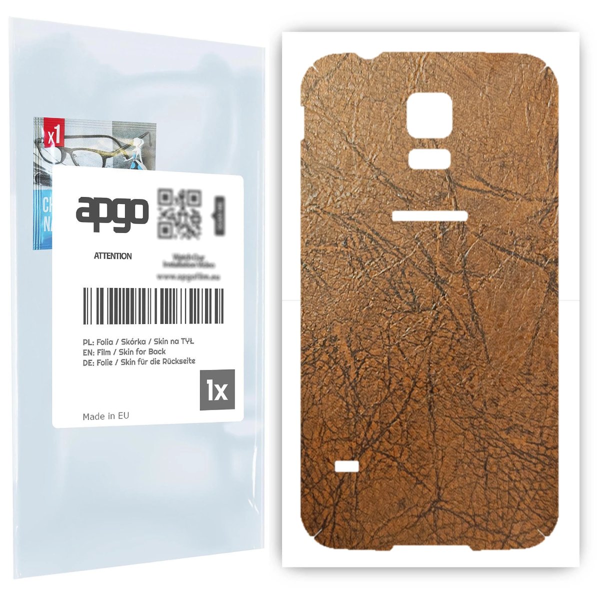 Folia naklejka skórka strukturalna na TYŁ do Samsung Galaxy S5 SM-G900F -  Skóra Vintage - apgo SKINS