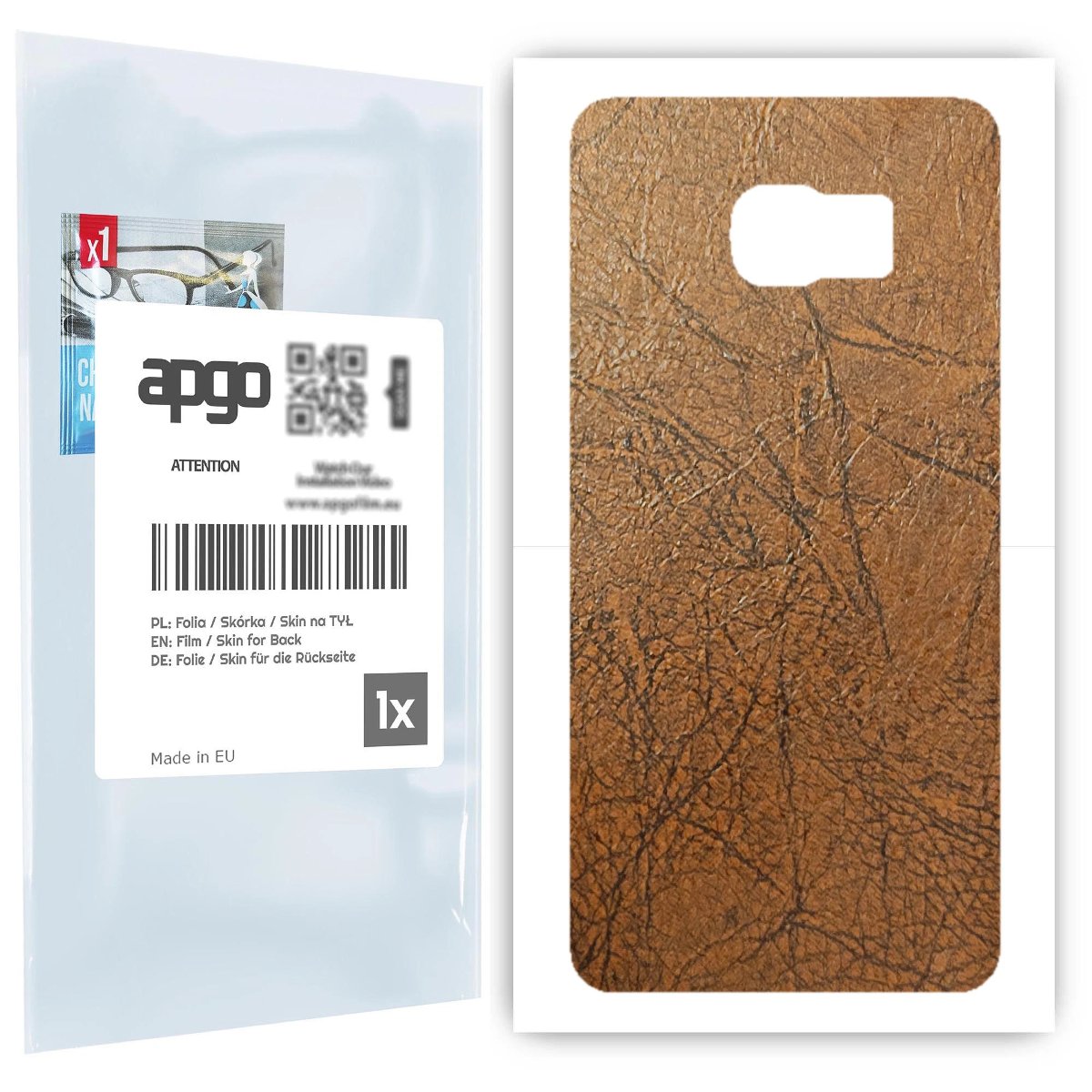 Folia naklejka skórka strukturalna na TYŁ do Samsung Galaxy S6 Edge+ SM-G928F -  Skóra Vintage - apgo SKINS