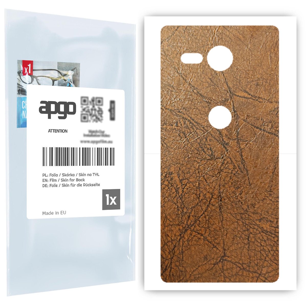 Folia naklejka skórka strukturalna na TYŁ do Sony Xperia XZ2 Compact -  Skóra Vintage - apgo SKINS