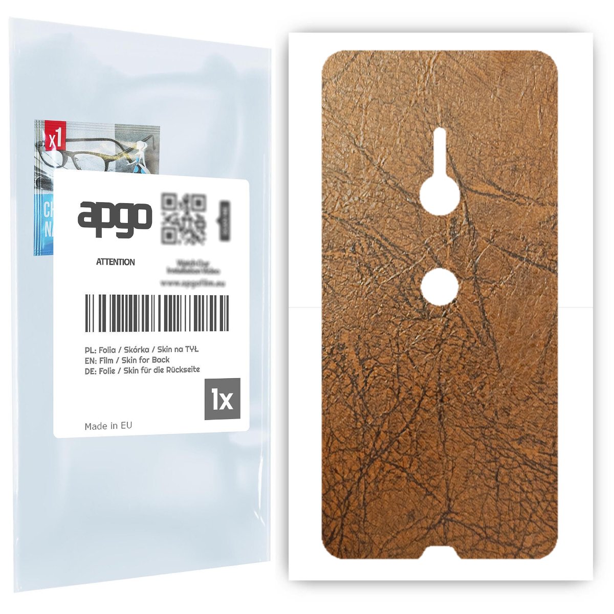 Folia naklejka skórka strukturalna na TYŁ do Sony Xperia XZ3 -  Skóra Vintage - apgo SKINS