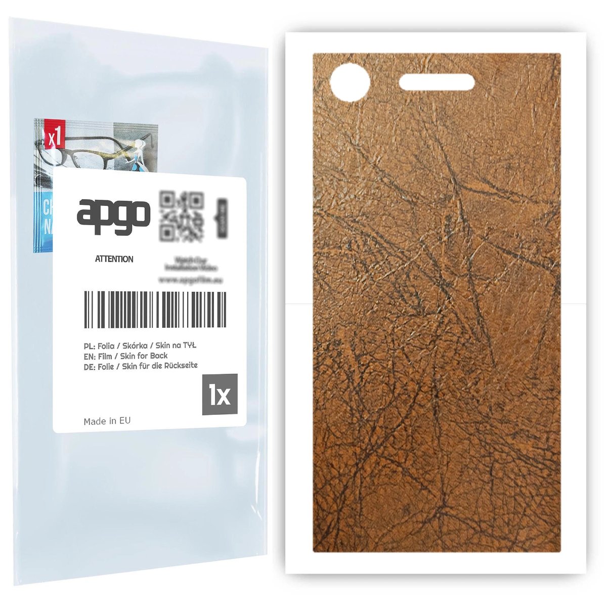 Folia naklejka skórka strukturalna na TYŁ do Sony Xperia XZ1 -  Skóra Vintage - apgo SKINS