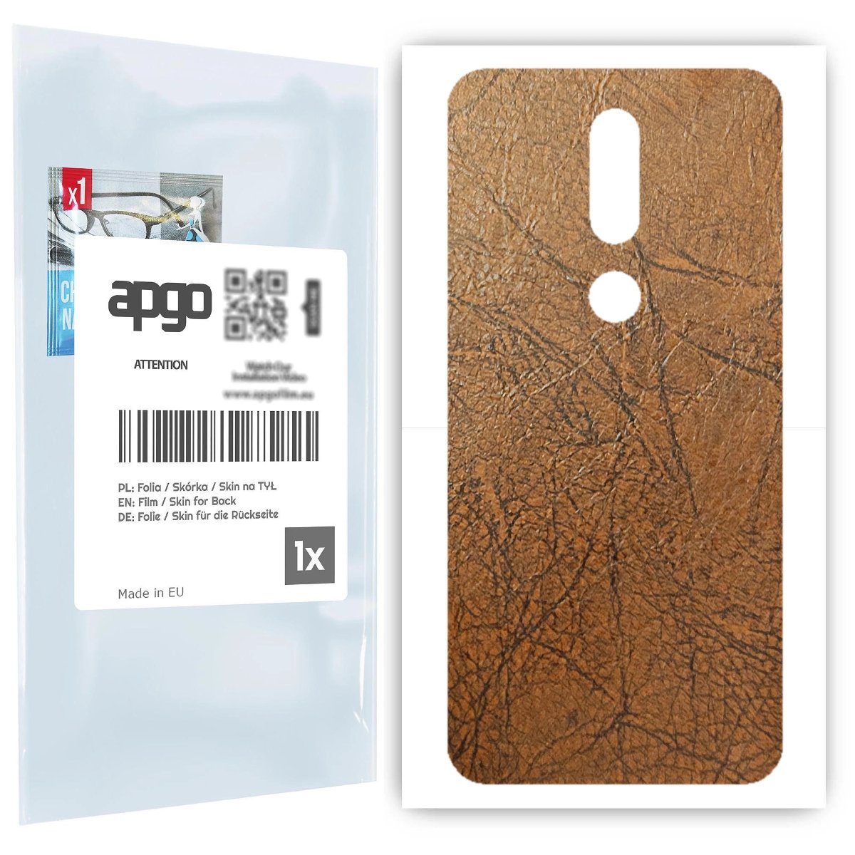 Folia naklejka skórka strukturalna na TYŁ do Nokia 7.1 -  Skóra Vintage - apgo SKINS