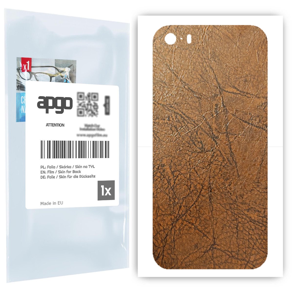 Folia naklejka skórka strukturalna na TYŁ do Apple iPhone 5s -  Skóra Vintage - apgo SKINS