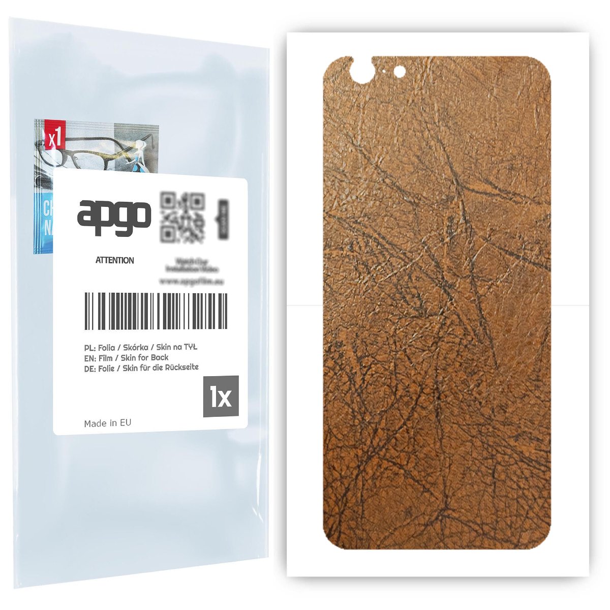Folia naklejka skórka strukturalna na TYŁ do Apple iPhone 6s -  Skóra Vintage - apgo SKINS