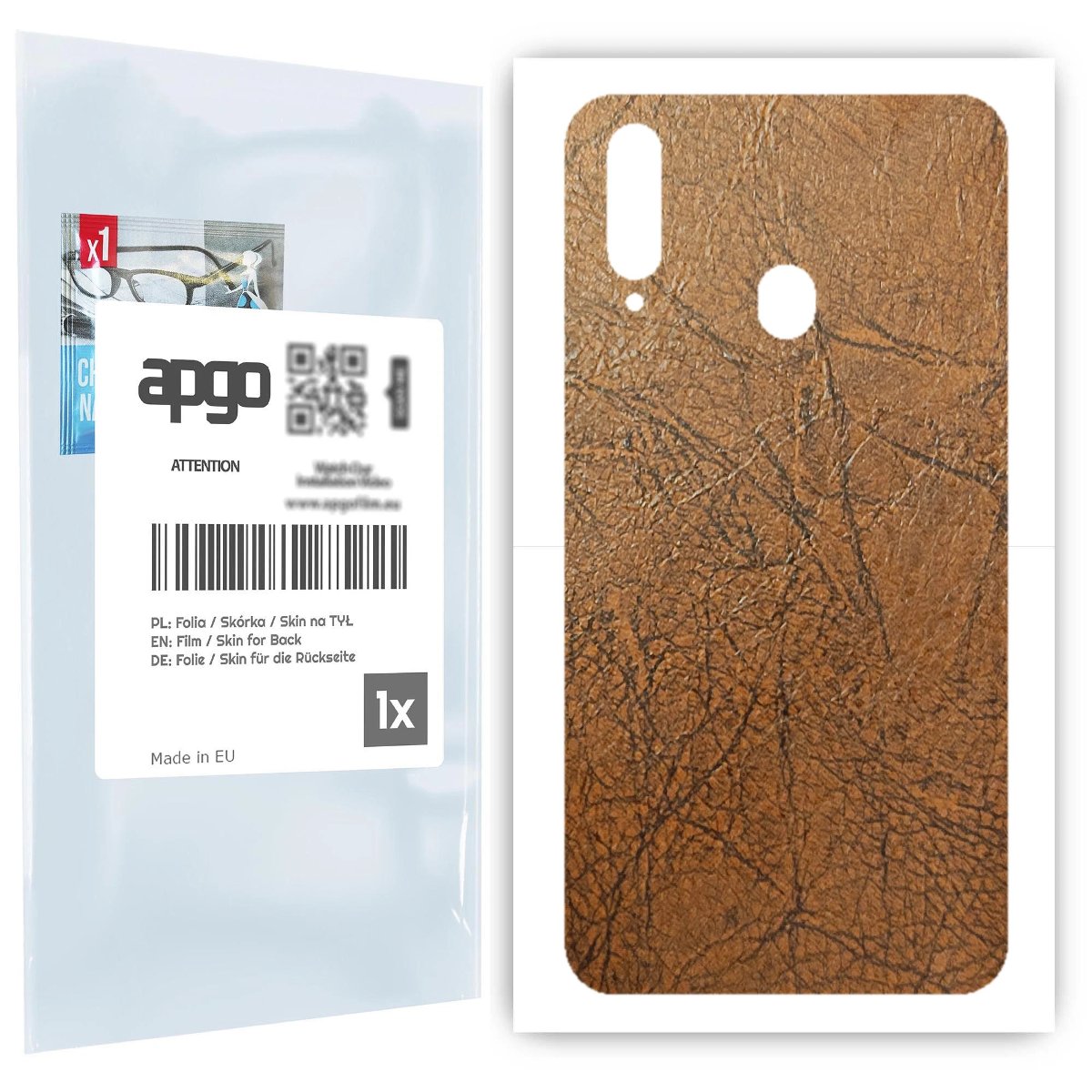 Folia naklejka skórka strukturalna na TYŁ do Samsung Galaxy A20s -  Skóra Vintage - apgo SKINS