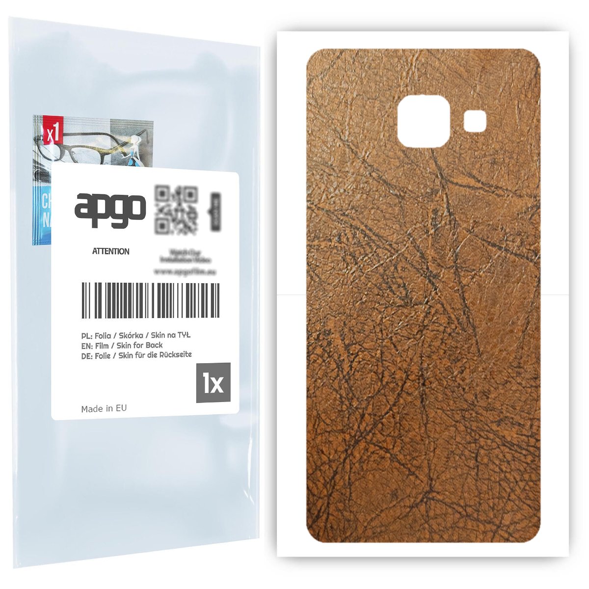 Folia naklejka skórka strukturalna na TYŁ do Samsung Galaxy A3 2016 A310F -  Skóra Vintage - apgo SKINS