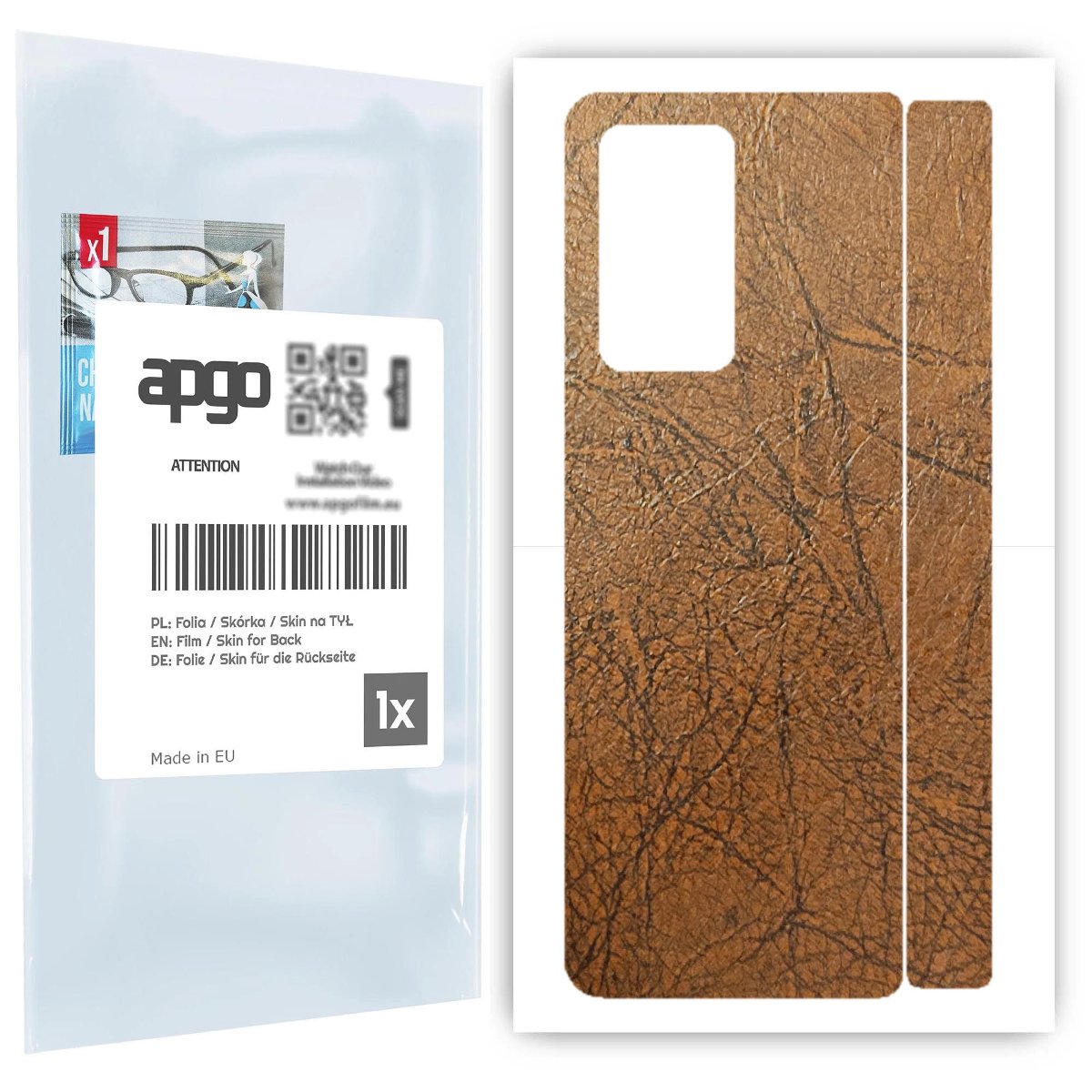 Folia naklejka skórka strukturalna na TYŁ do Samsung Galaxy Z Fold 2 -  Skóra Vintage - apgo SKINS