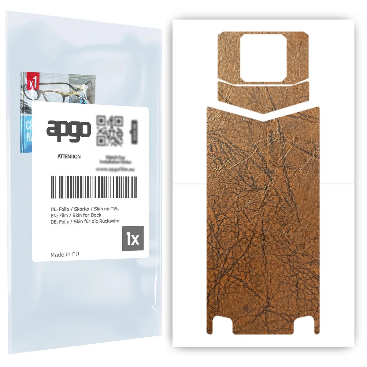 Folia naklejka skórka strukturalna na TYŁ do Doogee S88 Pro -  Skóra Vintage - apgo SKINS