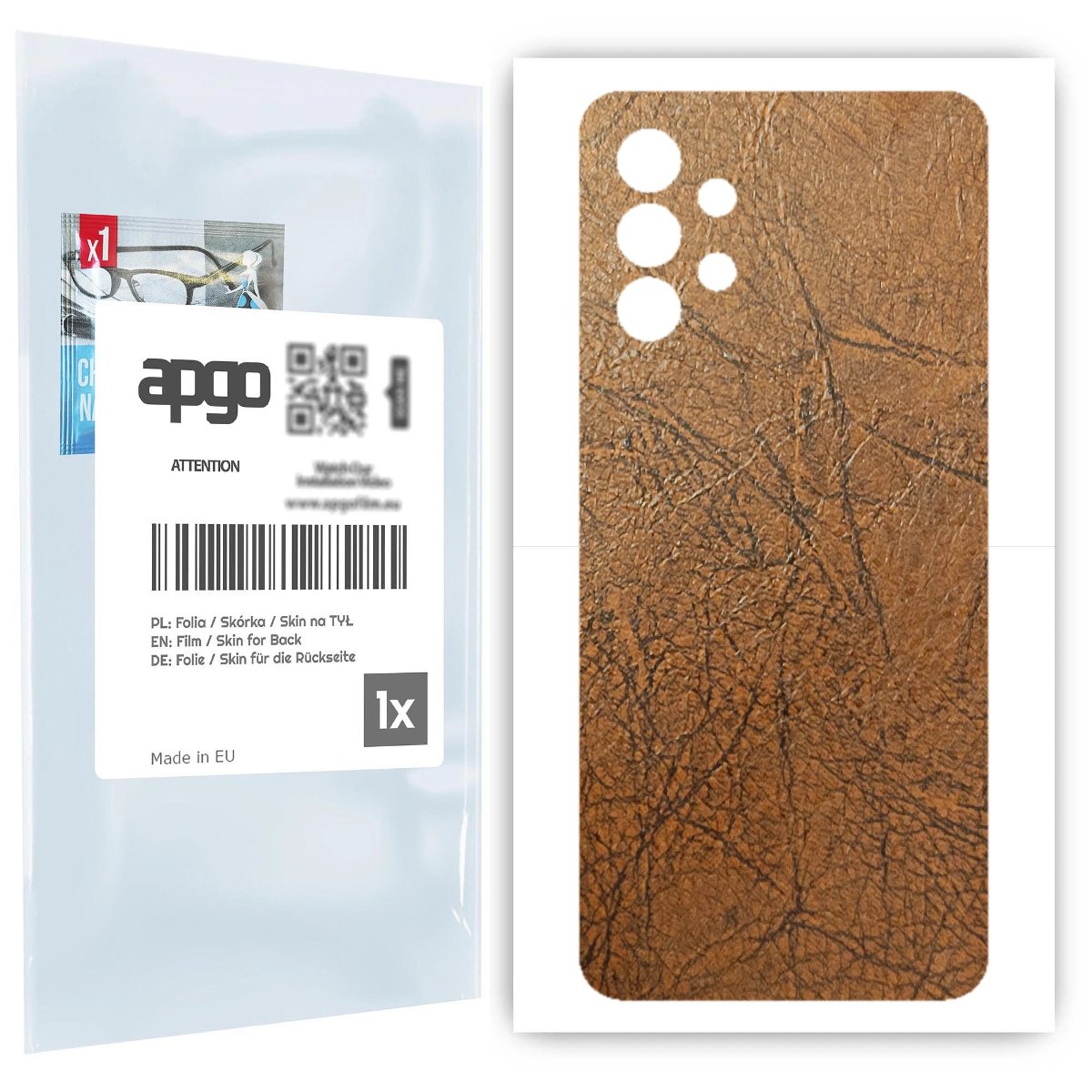Folia naklejka skórka strukturalna na TYŁ do Samsung Galaxy A32 4G -  Skóra Vintage - apgo SKINS