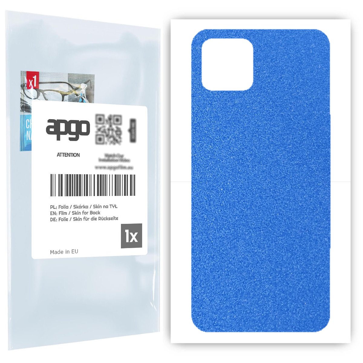 Folia naklejka skórka strukturalna na TYŁ do Google Pixel 4 -  Niebieski Pastel Matowy Chropowaty Baranek - apgo SKINS